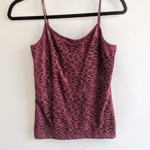 Maroon lace detail cami